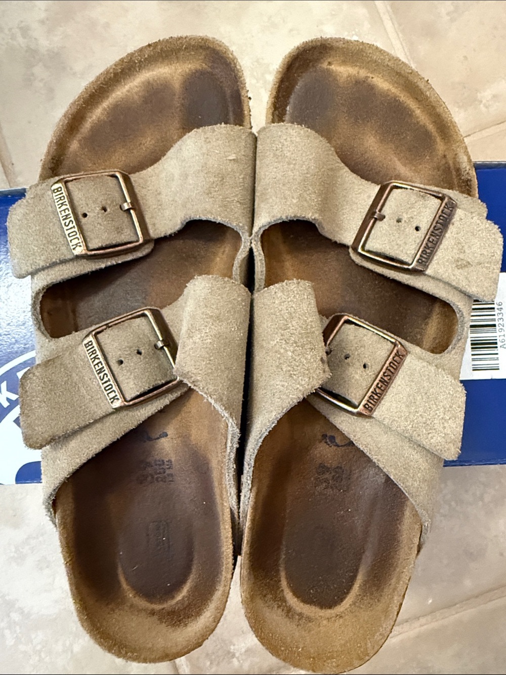 Birkenstock Arizona sized 39 Narrow/Regular- Taupe Suede